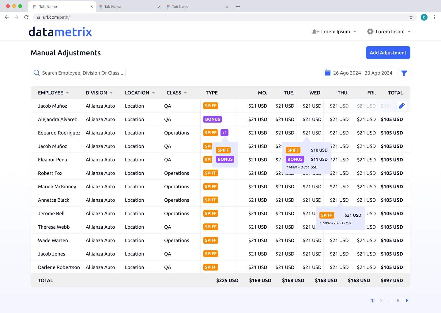 Datametrix, screen 1